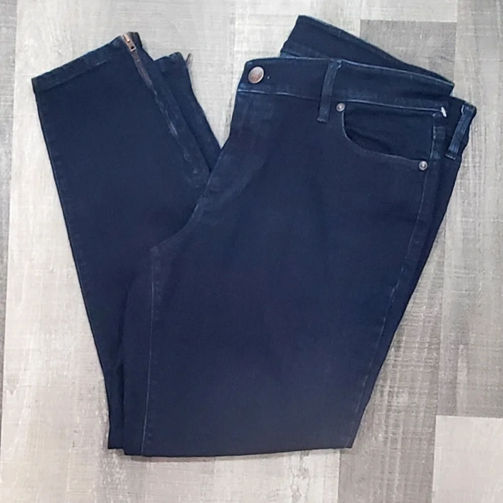 Loft curvy skinny ankle side zipper jeans